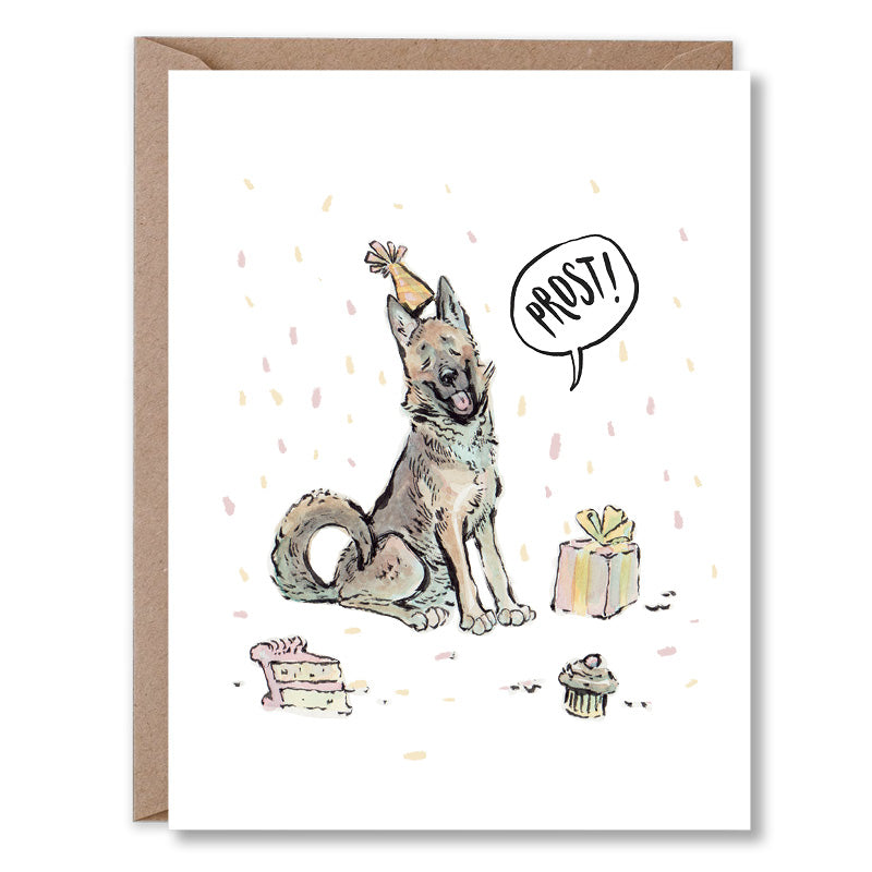 German Shepherd Prost! (Cheers)